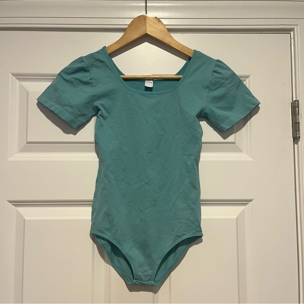 We Love Colors short sleeved scoop neck leotard - Aqua - S/M